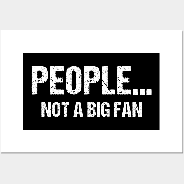 Funny Sarcastic People Not A Big Fan Tshirt Introvert Quote Wall Art by TellingTales